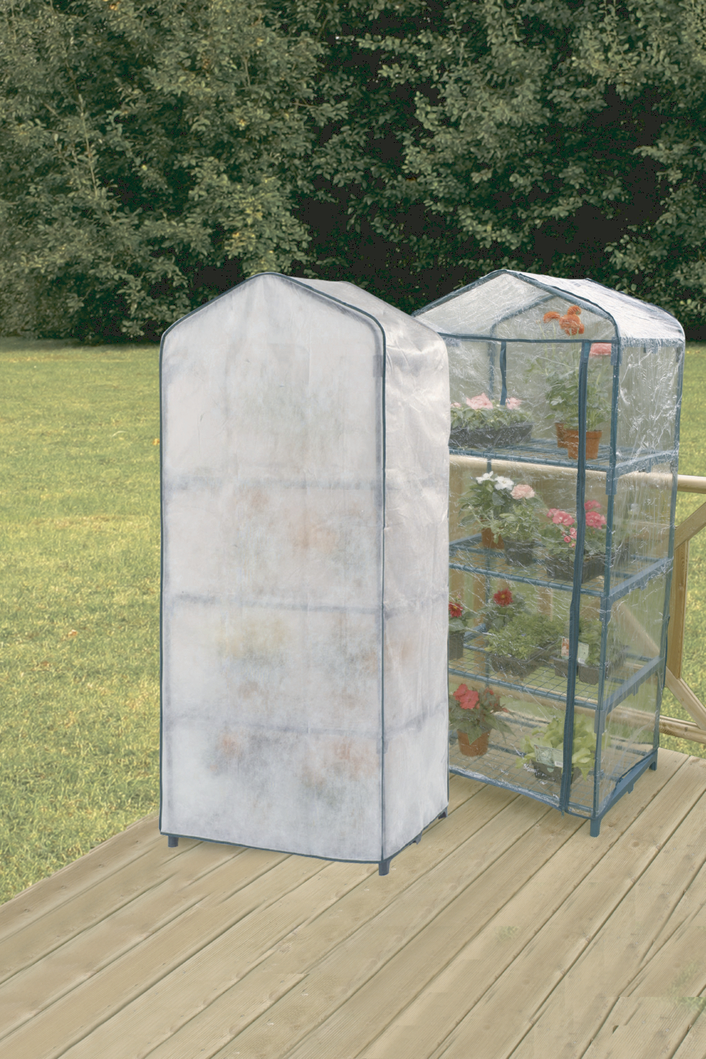 Serre balcon 4 tablettes habillage cover nortene