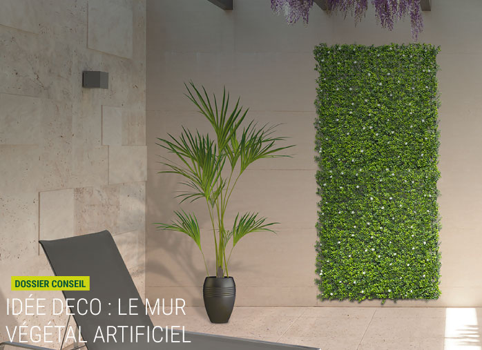 Un mur végétal artificiel en intérieur ou à l'extérieur