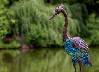 Beeld van een reiger om bij een vijver te plaatsen