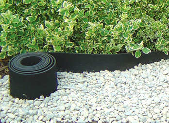 Gazonrand van gerecycled rubber