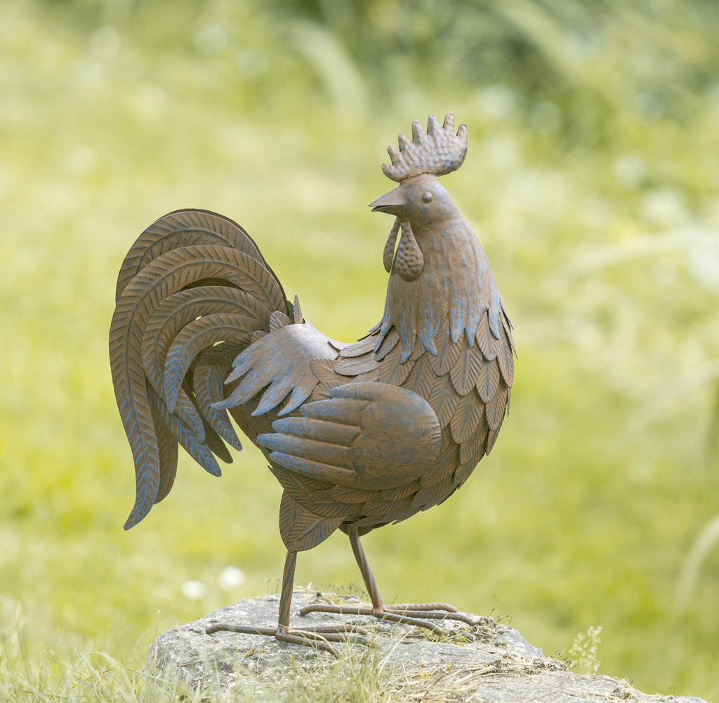 Coq en métal, Harry, animal décoratif stylisé, décoration du