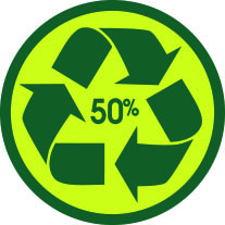 50% recycled 